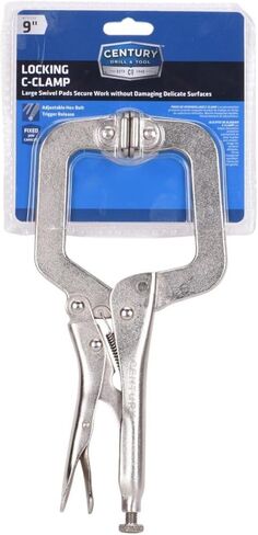 Century Drill & Tool 9" Locking C-Clamp with Swivel Pads in Saudi Arabia