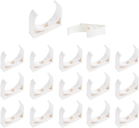 20 Pcs U-Shaped PVC Water 25mm Pipe Clamps Clips, U-Shaped Buckles Ideal for 0.98" (25mm) Water Pipes and TV Trays Tubing Hose Hanger Support Pex Tubing （White) in Saudi Arabia