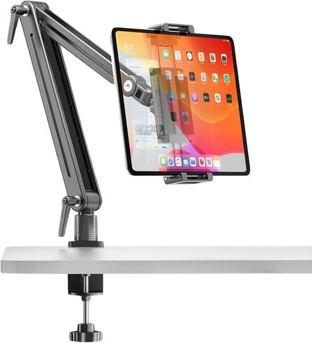 Mount Soporte para tablet/monitor/eReader المحمولة - وزن محمل قوي أكثر من 4.4 رطل ، يدعم المشبك الكبير ما يصل إلى 18.5 بوصة 360 درجة حامل ذراع Debivel Tall Tall لأباد Air/Pro/Mini in Kuwait