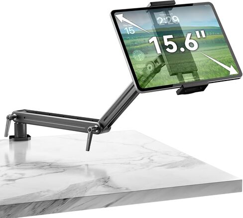 Mount Soporte para tablet/monitor/eReader المحمولة - وزن محمل قوي أكثر من 4.4 رطل ، يدعم المشبك الكبير ما يصل إلى 18.5 بوصة 360 درجة حامل ذراع Debivel Tall Tall لأباد Air/Pro/Mini in Kuwait