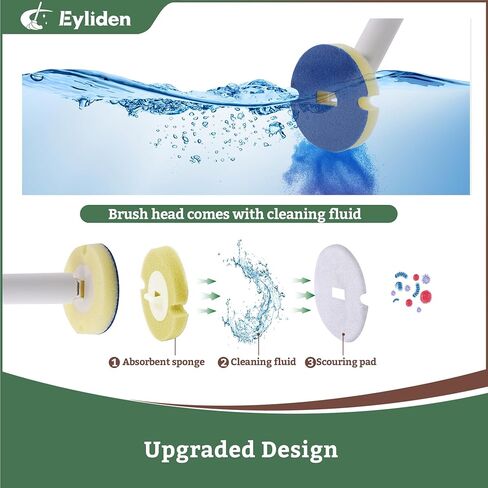 طقم عصا المرحاض من Eyliden مع 40 عبوة إعادة التعبئة، فرشاة مرحاض للاستعمال مرة واحدة مع رؤوس إسفنجية مبللة مسبقًا، آلية النقر بدون استخدام اليدين، حامل تثبيت على الحائط، أبيض in Kuwait