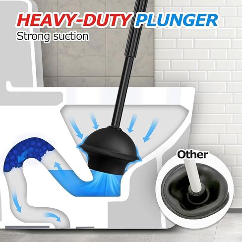 FORASTO 3 in 1 Toilet Brush and Plunger Set,Toilet Bowl Brush Plunger Set,Toilet Brush Plunger Combo,Cleaning Brush,Cleaning Supplies, Crevice Cleaning Brush, Bathroom Cleaning Tools in Saudi Arabia