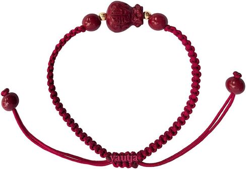 Feng Shui Red String Protection Bracelet Handmade Traditional Kabbalah Adjustable Rope with Wu Lou Beads, Protection Against Evil Eye, Good Fortune, Health Charm,Wealth in Saudi Arabia