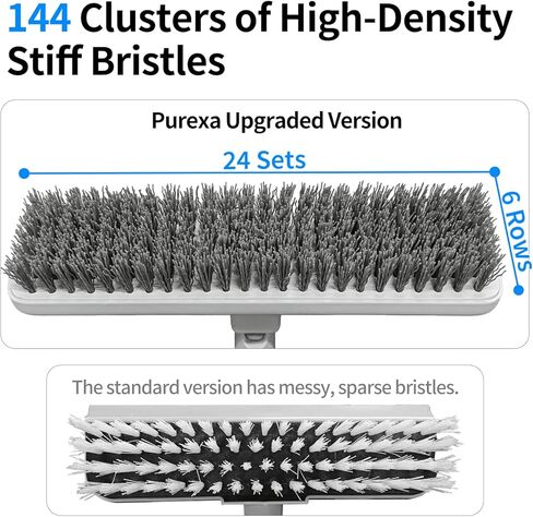 Floor Scrub Brush with 55" Long Handle, 2-in-1 Floor Brush with Built-in Squeegee, Adjustable Angle Head and Stiff Bristles for Tile, Wood, Concrete & Textured Floor Cleaning in Saudi Arabia