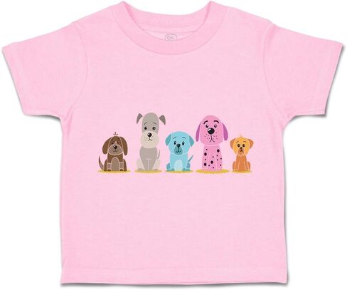 Custom Toddler T-Shirt Dogs Puppy Family Lover Pet Cotton Boy & Girl Clothes Funny Graphic Tee Soft Pink Design Only 5 6T in Saudi Arabia