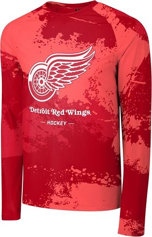تي شيرت FOCO NHL للرجال ذو الشعار الأساسي الرسمي Wordmark Paint Stroke من البوليستر بأكمام طويلة in Kuwait