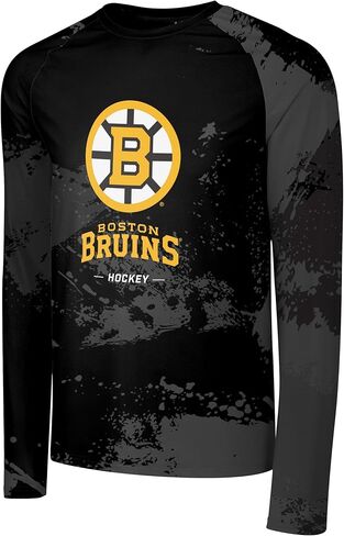 تي شيرت FOCO NHL للرجال ذو الشعار الأساسي الرسمي Wordmark Paint Stroke من البوليستر بأكمام طويلة in Kuwait