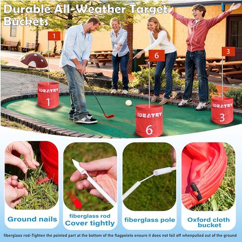 Ultimate 6 Holes Backyard Outdoor Golf Games with 2 Adjustable Clubs, Lawn Golf Game for Adults to Practice, Idea for Family Camping/Party/Beach in Saudi Arabia
