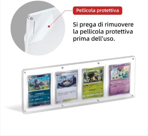 Wigearss 4 Slots 35-75PT Universal Magnetic Acrylic Game Card Case, Baseball Card Holder, Hard Acrylic Card Cases, Card Protector, Fit for Standard Card in Kuwait