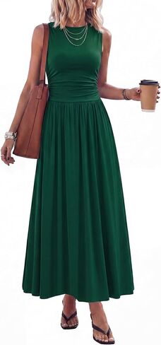 PRETTYGARDEN Summer Maxi Dresses for Women 2026 Sleeveless A Line Flowy Long Casual Sundress Wedding Guest Fashion Clothing in Saudi Arabia