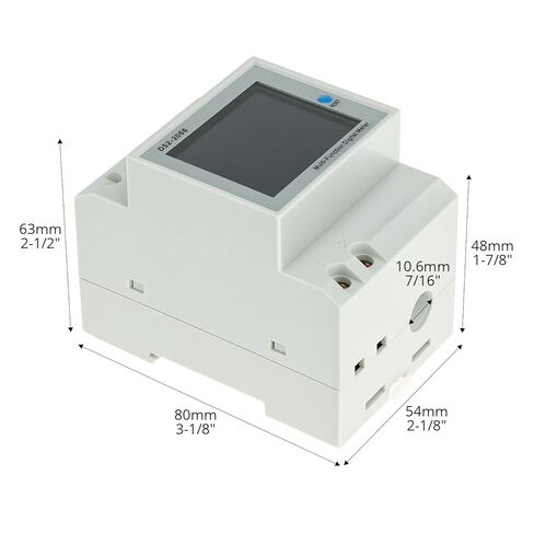 QWORK Digital DIN Rail AC Power Meter 40-300V 100A 6-in-1 Monitor – HD Color LCD Display for Energy Voltage Current & Wattage – Ideal for Home Distribution Box Solar Inverter & RV in Saudi Arabia