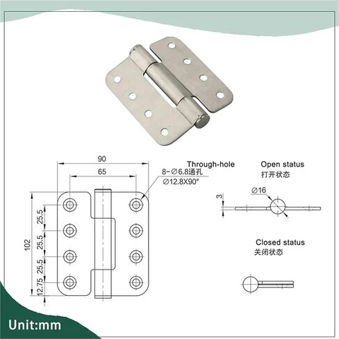 304 Stainless Steel Corrosion-Resistant Load-Bearing Door Hinge 1Pcs in Saudi Arabia