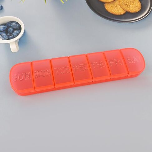 Weekly Travel Pill Box 7 Day Pill Dispenser Medicine Organizer Daily Pill Cases Portable Travel Pill Container for Medication Vitamin Supplements Fish Oil(White) in Saudi Arabia