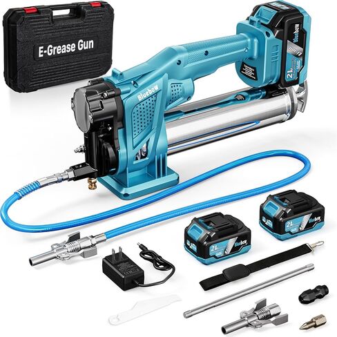 Heavy-Duty Pistol Grip Grease Gun, Up to 4,500 PSI, Includes 12″ Flex Hose + Couplers + Extension Pipes – Manual Grease Gun for Auto, Industrial & Home Use in Saudi Arabia