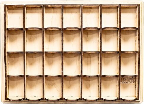 Hip Flask Plus 28 Slot Miniature Display Kit for Collectibles (Assembly Required) - 17x12 Inches Raw Wood in Saudi Arabia