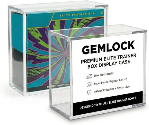 Elite Trainer Box Clear Acrylic case for ETB 8mm + 5mm Thick Premium Acrylic Protector Case for Collectors, UV 99.9% Proof, Stackable Design (Elite Trainer Box) in Saudi Arabia
