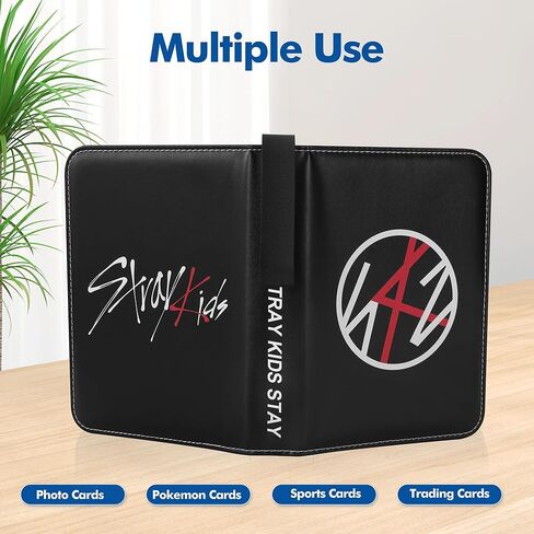 حافظة بطاقات الصور الضالة مع 400 جيب، ألبوم Stray Merch، حامل بطاقات الصور لهدايا المشجعين (أسود) in Saudi Arabia