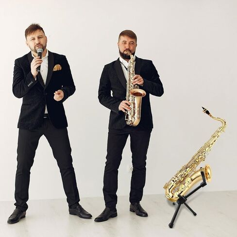 Kisangel Tenor Saxophone Stand with Leather Bag, Desktop Saxophone Storage Rack for Alto and Tenor Sax, Home Music Instrument Holder and Display Bracket in Saudi Arabia