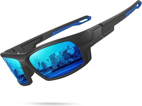 Polarized Sports Sunglasses for Men, Wrap Around Sun Glasses for Fishing Driving Running Cycling Golf UV Protection in Saudi Arabia