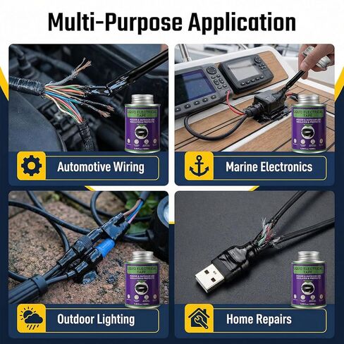 Liquid Electrical Tape, 5.29 Ounces, Black, Waterproof, UV Resistant, with Built-in Brush, for Marine Automotive Household in Kuwait