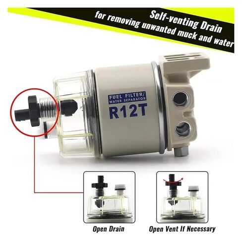 R12T Fuel Water Separator Turbo Engine Filter NPT ZG1/4-19 for 140R 120AT S3240 NPT ZG1/4-19 R12S R12P in Kuwait