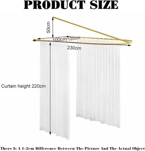 ستارة تقسيم صالون التجميل 220 سم، قضيب ذهبي على شكل حرف U، إطار ستارة متعدد الألوان من الحديد المطاوع، مناسبة لصالونات التدليك (اللون 1، العرض - 120 سم) in Kuwait