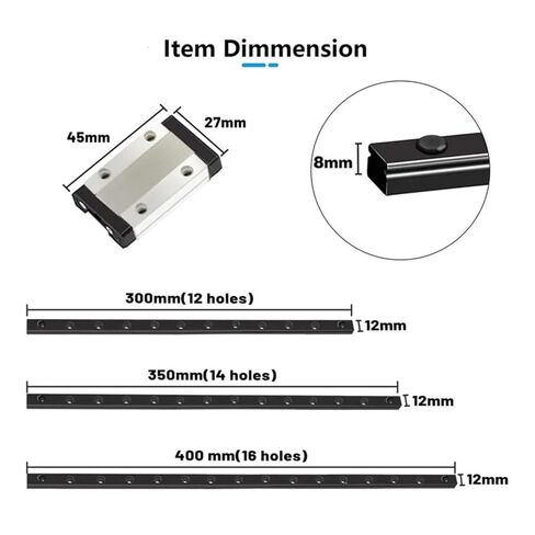 MGN12 12mm Linear Slide Guide L 50 100 300 500 1200mm + MGN12H Block(150mm) in Saudi Arabia