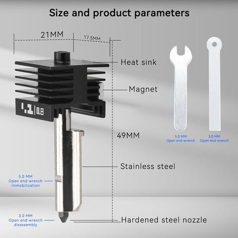 h2d h2s hotend 4Pcs 2*0.4+0.6+0.8mm H2D Combo Hotend Print Head Hot End Kit Extruder Upgrade High Temperature Hardened Steel Nozzle Heating Rod Silicone Cover for Bamboo Lab H2D h2s 3D Printer in Saudi Arabia