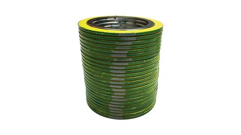ستيرلنج سيل 900014316GR1500X24 316L حشية جرح حلزونية من الفولاذ المقاوم للصدأ مع حشو جرافيت مرن، فئة الضغط 1500#، لأنبوب 14 بوصة، شريط أخضر مع خطوط رمادية (عبوة من 24 قطعة) in Kuwait
