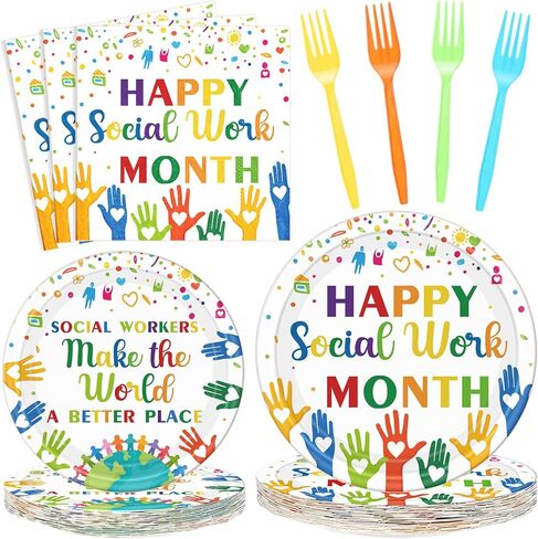 Remerry 96 Pcs Happy Lab Week Party Supplies Medical Laboratory Professionals Appreciation Plates and Napkins Set Decoration Thank You Laboratory Staff Disposable Plates for Lab Week Party Supplies in Saudi Arabia