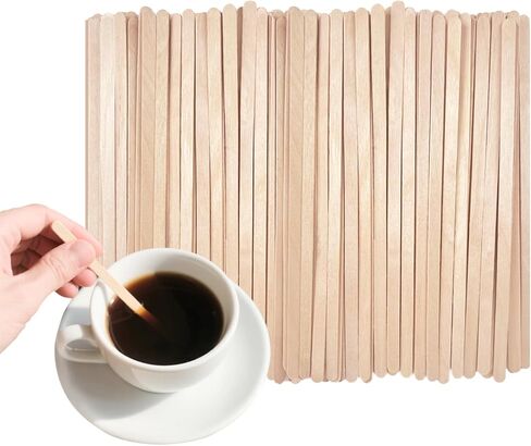 KTOJOY 1000 Pack Birch Wood Coffee Stirrers, 7 Inch Sturdy Coffee Stir Sticks, Smooth Round Ends, Splinter-Free Disposable Stir Sticks for Coffee, Cocktails, Office, Home Use in Saudi Arabia