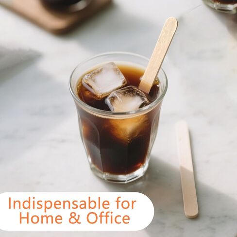 KTOJOY 1000 Pack Birch Wood Coffee Stirrers, 7 Inch Sturdy Coffee Stir Sticks, Smooth Round Ends, Splinter-Free Disposable Stir Sticks for Coffee, Cocktails, Office, Home Use in Saudi Arabia