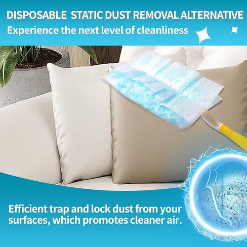 Disposable Microfiber Feather Duster Refills, Multi-Surface Duster Compatible with Swiffer Dusters Handle, 60 Count, Unscented in Saudi Arabia