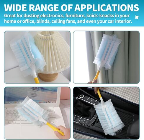 Disposable Microfiber Feather Duster Refills, Multi-Surface Duster Compatible with Swiffer Dusters Handle, 60 Count, Unscented in Saudi Arabia