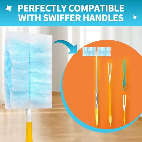 Disposable Microfiber Feather Duster Refills, Multi-Surface Duster Compatible with Swiffer Dusters Handle, 60 Count, Unscented in Saudi Arabia