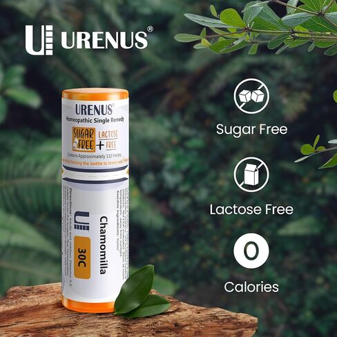 Chamomilla 30C Sugar Free Lactose Free Homeopathic Remedy 110 Pellets, Urenus in Saudi Arabia