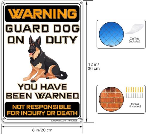 Beware of Dog Signs Do Not Enter Keep Out Aluminum Sign 12x8 Inch 2pack with Mounting Hardware for Home Farm Yard Garden Wall Decor Black in Kuwait