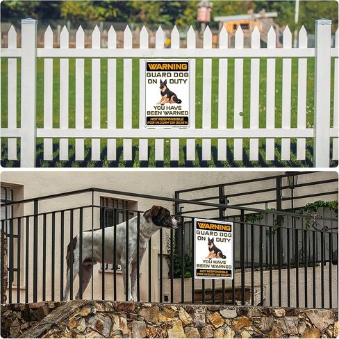Beware of Dog Signs Do Not Enter Keep Out Aluminum Sign 12x8 Inch 2pack with Mounting Hardware for Home Farm Yard Garden Wall Decor Black in Kuwait