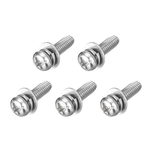 uxcell M3 x 40mm 304 Stainless Steel Phillips Pan Head Machine Screws Bolts Combine with Spring Washer and Plain Washers 5Pcs in Saudi Arabia