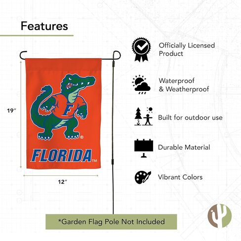 علم حديقة Desert Cactus University of Florida UF - لافتة فلوريدا جاتورز مقاس 19 × 12 بوصة، للعرض والمناسبات الخارجية (تصميم J) in Saudi Arabia