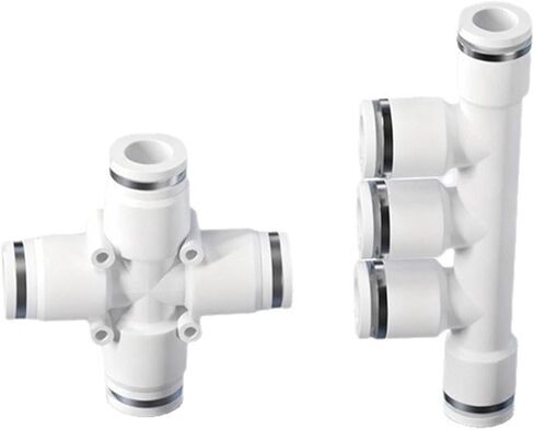 White Pneumatic Air Tube Five Way PK4/6/8/10/12 Four-way PZA8 Quick Connector Plugs Component 1Pcs(PK12) in Saudi Arabia