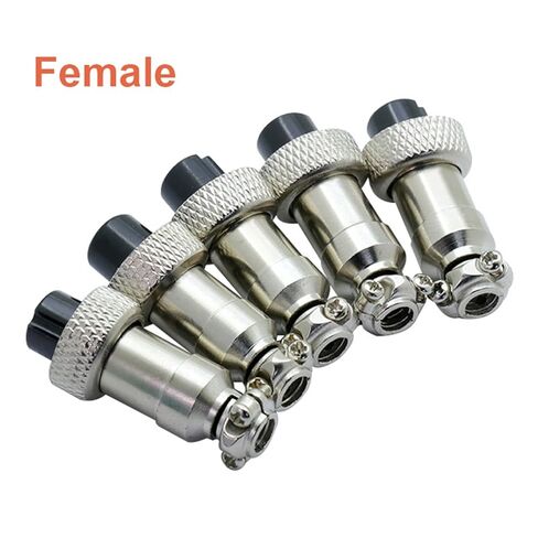 100Pcs/lot GX12 Aviation Plug Socket Male/Female 2 3 4 5 6 Pin 12mm Circular Aviation Socket Jack Wire Connector(Male Insert,6PPin) in Kuwait