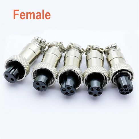 100Pcs/lot GX12 Aviation Plug Socket Male/Female 2 3 4 5 6 Pin 12mm Circular Aviation Socket Jack Wire Connector(Male Insert,6PPin) in Kuwait