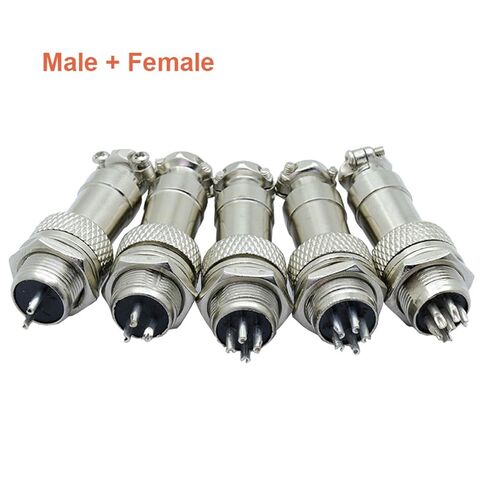 100Pcs/lot GX12 Aviation Plug Socket Male/Female 2 3 4 5 6 Pin 12mm Circular Aviation Socket Jack Wire Connector(Male Insert,6PPin) in Kuwait