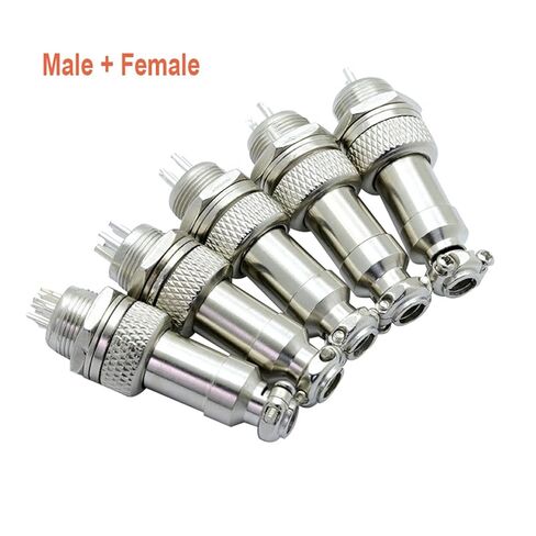 100Pcs/lot GX12 Aviation Plug Socket Male/Female 2 3 4 5 6 Pin 12mm Circular Aviation Socket Jack Wire Connector(Male Insert,6PPin) in Kuwait