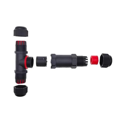 IP68 Electrical Cable T Branch Connectors 2/3/4/5 Pin 32A 450V Line Wire Gland Sleeve Connector 1Pcs(T-4) in Saudi Arabia