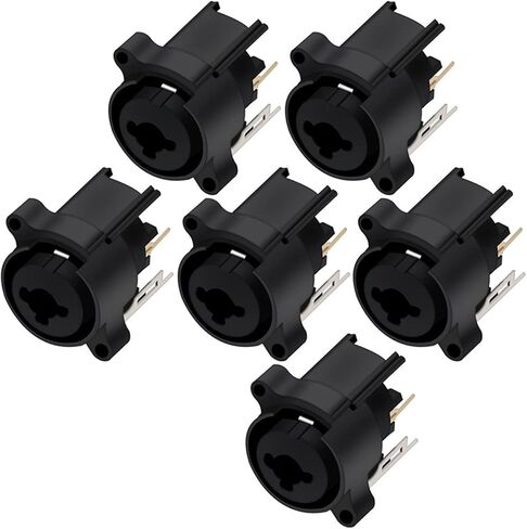 7 PIN Straight Dual Function Audio Connector 6.35mm Jack X L R Socket Female Panel Mount Chassis Connector Terminal 10Pcs in Saudi Arabia
