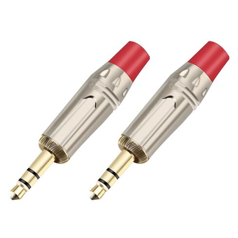 50Pcs 3.5mm 3Poles Stereo Male Plug Soldering Wire Connector Headset Earphone DIY Jack(50xRed) in Saudi Arabia