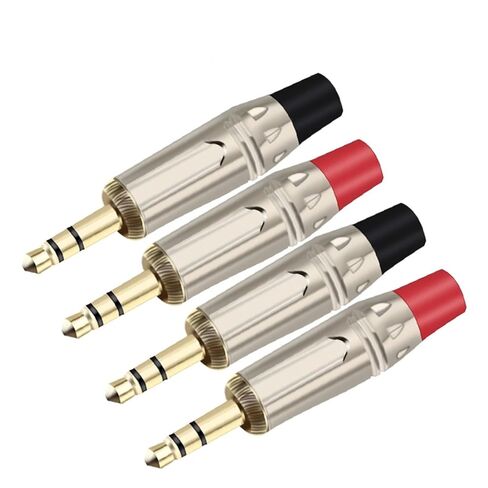 50Pcs 3.5mm 3Poles Stereo Male Plug Soldering Wire Connector Headset Earphone DIY Jack(50xRed) in Saudi Arabia