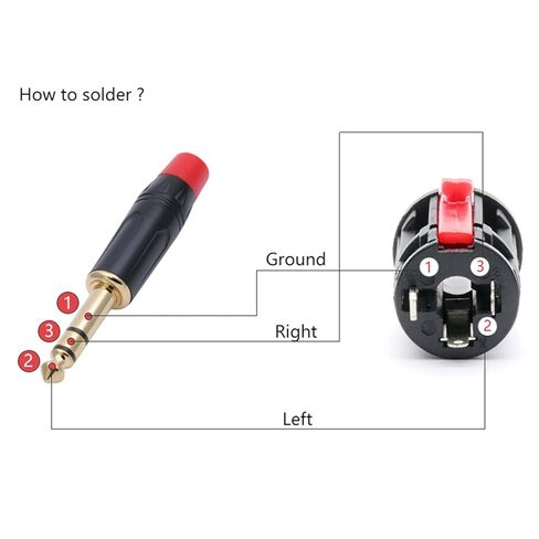 10Pcs/lot 6.35mm Stereo Jack 1/4 Inch TRS Female Connector Microphonne MIC Cable Wire Connector with Locking in Saudi Arabia